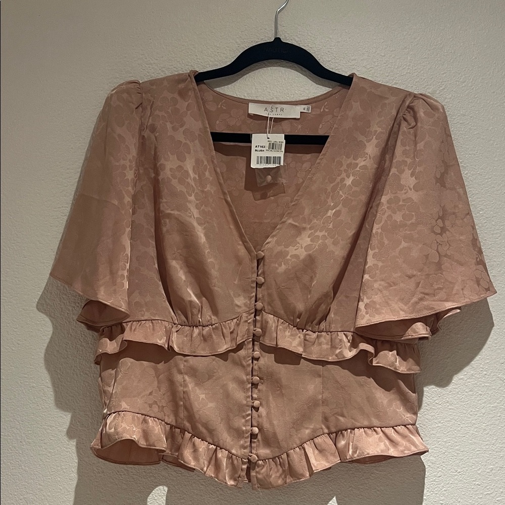 ASTR Women's Blush Button-Down Blouse